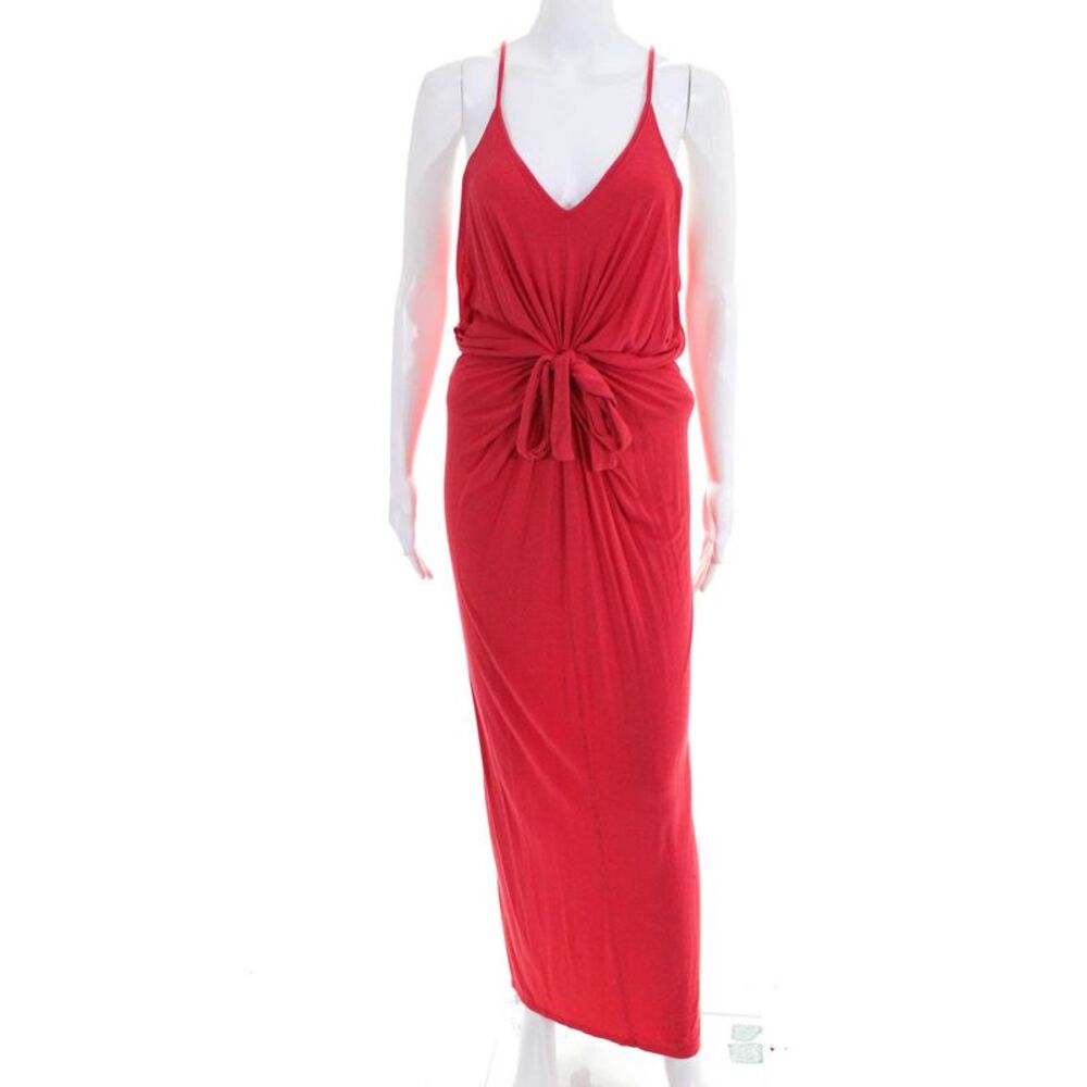 Slate & Willow Womens Coral Drape Front Maxi Dress Pink Size S 11285210